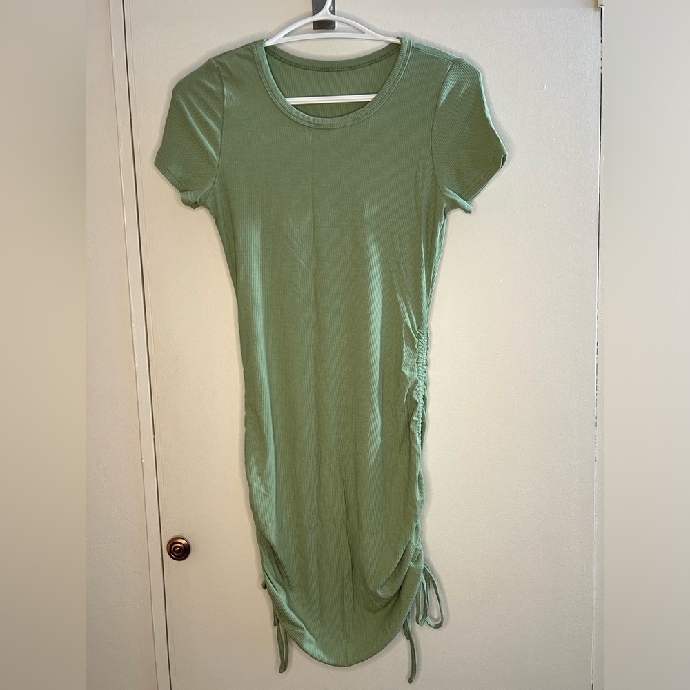 Light Green Ruched Sleeve Top